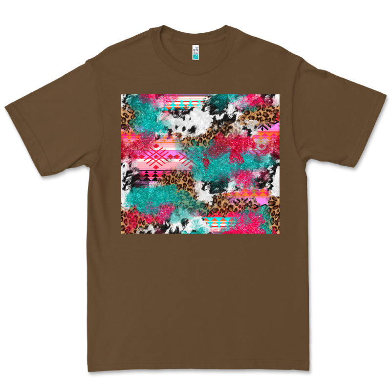 Leopard Cowhide Pink Turquoise Glitter Premium Tee by NancyCooperArtShop | Teevron