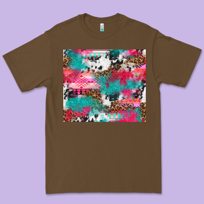Leopard Cowhide Pink Turquoise Glitter Premium Tee Designed By Nancycooperartshop