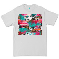 Dove Grey leopard cowhide pink turquoise glitter Premium Tee - NancyCooperArtShop