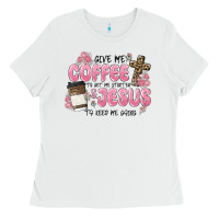 White give me coffee jesus Ladies Tee - MaliasSmallBusiness