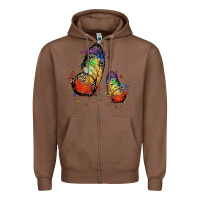 Chestnut rainbow butterfly pride Zipper Hoodie - FaDigitalArtStudio