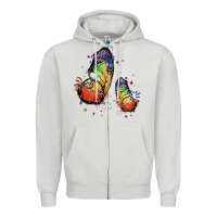 Dove Grey rainbow butterfly pride Zipper Hoodie - FaDigitalArtStudio