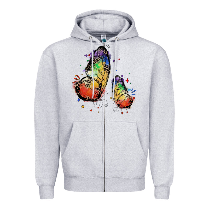 Rainbow Butterfly Pride Zipper Hoodie by FaDigitalArtStudio | Teevron