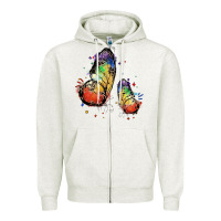 Oatmeal Heather rainbow butterfly pride Zipper Hoodie - FaDigitalArtStudio