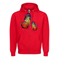 Red rainbow butterfly pride Zipper Hoodie - FaDigitalArtStudio