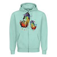 Seafoam rainbow butterfly pride Zipper Hoodie - FaDigitalArtStudio