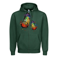 Sports Green rainbow butterfly pride Zipper Hoodie - FaDigitalArtStudio