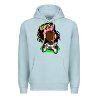 Blue Mist black gamer girl Premium Hoodie - FaDigitalArtStudio