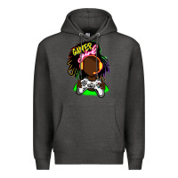 Charcoal Heather black gamer girl Premium Hoodie - FaDigitalArtStudio
