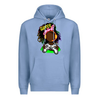 Colony Blue black gamer girl Premium Hoodie - FaDigitalArtStudio