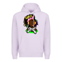 Lilac black gamer girl Premium Hoodie - FaDigitalArtStudio