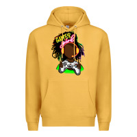 Mustard black gamer girl Premium Hoodie - FaDigitalArtStudio