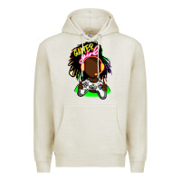 Oatmeal Heather black gamer girl Premium Hoodie - FaDigitalArtStudio
