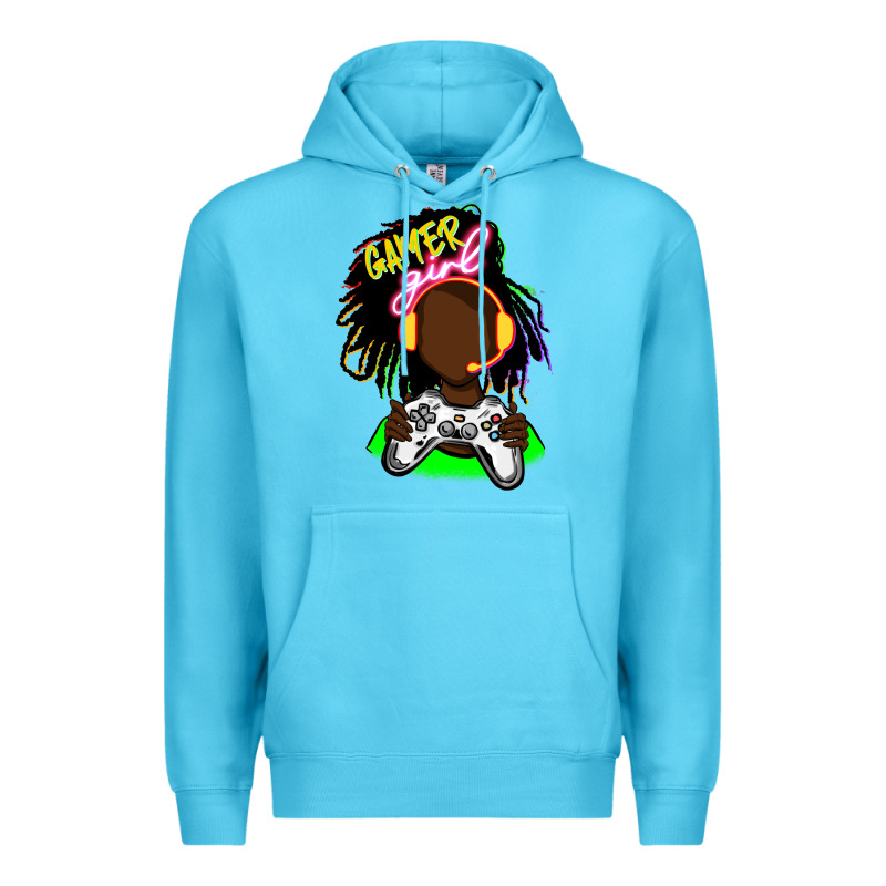 Black Gamer Girl Premium Hoodie by FaDigitalArtStudio | Teevron