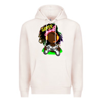 Pale Pink black gamer girl Premium Hoodie - FaDigitalArtStudio