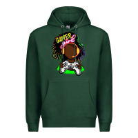 Sports Green black gamer girl Premium Hoodie - FaDigitalArtStudio