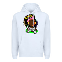 White black gamer girl Premium Hoodie - FaDigitalArtStudio