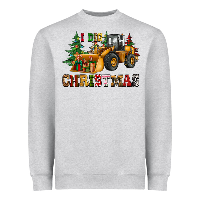 I Dig Christmas Bulldozer Heavyweight Sweatshirt by CowGirlArtShop | Teevron