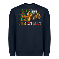 Navy i dig christmas bulldozer Heavyweight Sweatshirt - CowGirlArtShop