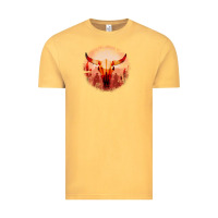 Vintage Mustard Western Cowboy Sunset Bull Skull Vintage Tee - Bettercallsaul