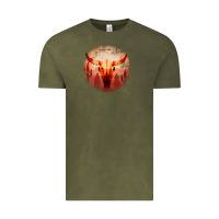 Vintage Olive Western Cowboy Sunset Bull Skull Vintage Tee - Bettercallsaul