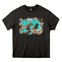 Asphalt cowhide leopard turquoise background Heavy Core Tee - AdoDesignShop