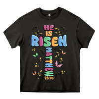 Asphalt he is risen cross Heavy Core Tee - MaliasSmallBusiness