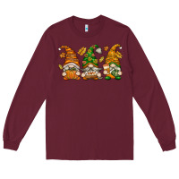 Burgundy Fall Gnomes Long Sleeve Tee - texasbilliewilder