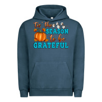 Pigment Midnight Navy Tis' the Season To Be Grateful Urban Hoodie - Artiststas