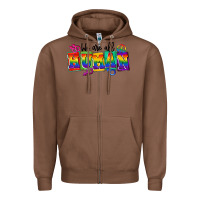 Chestnut we are all human Zipper Hoodie - FaDigitalArtStudio