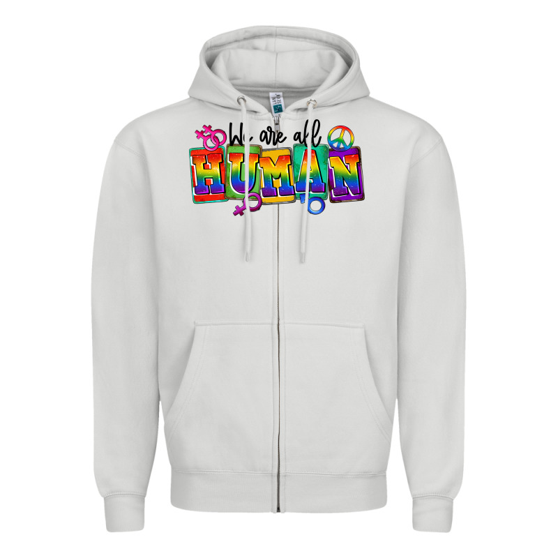 We Are All Human Zipper Hoodie by FaDigitalArtStudio | Teevron