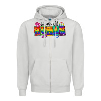 Dove Grey we are all human Zipper Hoodie - FaDigitalArtStudio