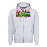 Heather Grey we are all human Zipper Hoodie - FaDigitalArtStudio