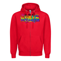 Red we are all human Zipper Hoodie - FaDigitalArtStudio