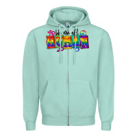 Seafoam we are all human Zipper Hoodie - FaDigitalArtStudio