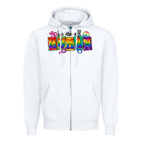 White we are all human Zipper Hoodie - FaDigitalArtStudio