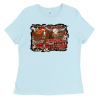 Baby Blue all i want for christmas is a cow Ladies Tee - RanaPortraitStore