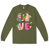 Army Green Love Easter Long Sleeve Tee - NancyCooperArtShop