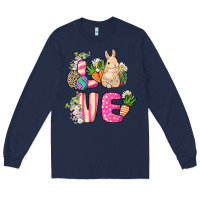Navy Love Easter Long Sleeve Tee - NancyCooperArtShop