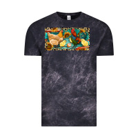 Cloud Black Chicken rooster and chicks with leopard Vintage Tee - RanaPortraitStore