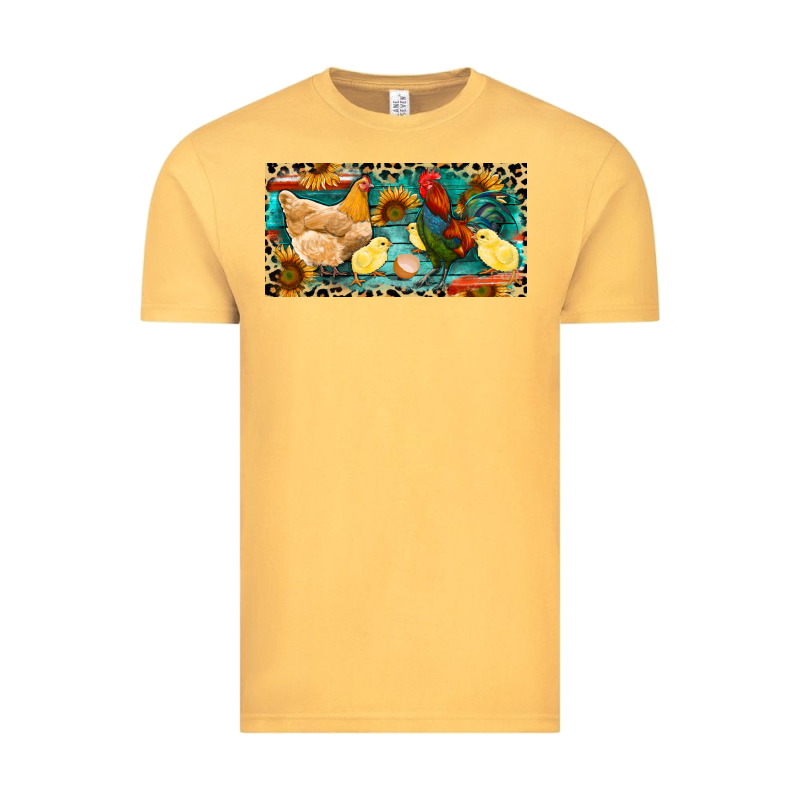 Chicken Rooster And Chicks With Leopard Vintage Tee by RanaPortraitStore | Teevron
