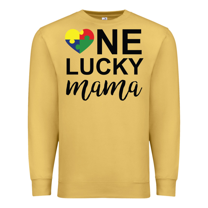 One Lucky Mama Premium Sweatshirt by CowhideDigitalArt | Teevron