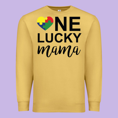 One Lucky Mama Premium Sweatshirt Designed By Cowhidedigitalart