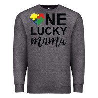 Charcoal Heather one lucky mama Premium Sweatshirt - CowhideDigitalArt