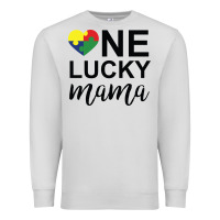 Dove Grey one lucky mama Premium Sweatshirt - CowhideDigitalArt