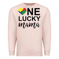 Pale Pink one lucky mama Premium Sweatshirt - CowhideDigitalArt