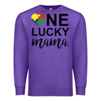 Purple one lucky mama Premium Sweatshirt - CowhideDigitalArt