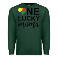 Sports Green one lucky mama Premium Sweatshirt - CowhideDigitalArt