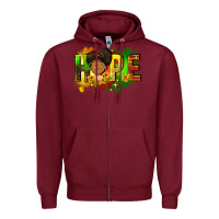 Burgundy Hope Juneteenth Zipper Hoodie - FaDigitalArtStudio