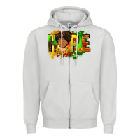 Dove Grey Hope Juneteenth Zipper Hoodie - FaDigitalArtStudio
